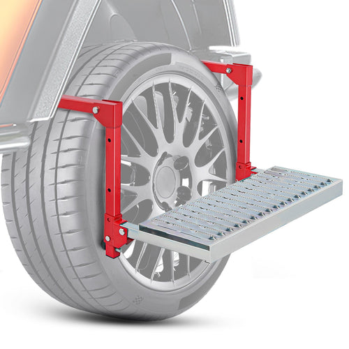 Nilight Folding Heavy Duty Red Tire Step To Fit tires from 10Inch to 15Inch Tire Width