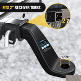Nilight Forged Trailer Hitch Mount Fits 2 Inch Receiver Square 5/8 Inch Hitch Pin Clip 17000 lbs 6 Inch Drop, 1-1/4 Inch Hole, Gloss Black Powder Coat, view 5