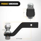 Nilight Forged Trailer Hitch Mount with 2-5/16-Inch Ball Fits 2 Inch Receiver Square 5/8Inch Hitch Pin Clip 15000 lbs 4Inch Drop, 1-1/4Inch Hole, Gloss Black Powder Coat, view 2
