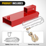 Nilight Forklift Trailer Hitch Attachment Fits 2 Inch Receiver Clamp on Pallet Fork Trailer Towing Adapter with Safety Chain & Hook Red, view 4