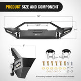 Nilight Front and Rear Bumper Compatible for 1987-2006 Wrangler TJ & YJ Rock Crawler Bumper with Hitch Receiver Winch Plate LED Lights D-Rings,Upgraded Textured Black, view 2