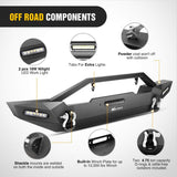 Nilight Front and Rear Bumper Compatible for 1987-2006 Wrangler TJ & YJ Rock Crawler Bumper with Hitch Receiver Winch Plate LED Lights D-Rings,Upgraded Textured Black, view 4