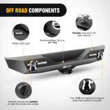 Nilight Front and Rear Bumper Compatible for 1987-2006 Wrangler TJ & YJ Rock Crawler Bumper with Hitch Receiver Winch Plate LED Lights D-Rings,Upgraded Textured Black, view 5