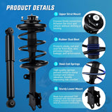 Nilight Front and Rear Struts Shocks Complete Assembly Kit Fit for Honda Pilot 2003-2008 Acura MDX 2001 2002, Pair Front Struts Coil Spring & 2 Rear Shock Absorber Replace OE#171451 171452 37246, 4PCS, view 4
