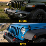 Nilight Front Brush Guard, Compatible with 2018-2025 Jeep Wrangler JL, 2019-2025 Gladiator JT, Steel Bar Grille Guard Fits Factory Rubicon Steel Bumper,3.12 inch Height to Clear Winch, view 5