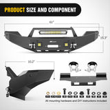 Nilight Front Bumper Compatible for 2011 2012 2013 2014 2015 2016 Ford 3rd Gen F250 F350 F450 with Winch Plate Sensor Holes 3 LED Lights and D-rings, view 2
