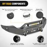 Nilight Front Bumper Compatible for 2011 2012 2013 2014 2015 2016 Ford 3rd Gen F250 F350 F450 with Winch Plate Sensor Holes 3 LED Lights and D-rings, view 4