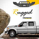 Nilight Front Bumper Compatible for 2011 2012 2013 2014 2015 2016 Ford 3rd Gen F250 F350 F450 with Winch Plate Sensor Holes 3 LED Lights and D-rings, view 6