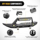 Nilight 1984-2001 Jeep Cherokee XJ Front Bumper Winch Plate 120W Light Bar 18W Light Pods, view 4