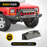 Nilight 1984-2001 Jeep Cherokee XJ Front Bumper Winch Plate 120W Light Bar 18W Light Pods, view 6