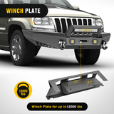 Nilight 1999 2000 2001 2002 2003 2004 Jeep Grand Cherokee WJ Front Bumper Winch Plate Offroad 120W Light Bar 18W Light Pods, view 6