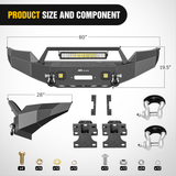 Nilight 2016 2017 2018 Chevy Silverado 1500 Front Bumper Textured Black Solid Steel 120W Light Bar 18W Light Pods, view 2