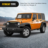 Nilight Front Bumper Grill Cover for 2007 2008 2009 2010 2011 2012 2013 2014 2015 2016 2017 2018 Wrangler JK/JKU Rubicon, & Sahara Sport with LED Work Light Pods Matte Black, view 4
