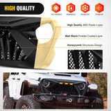 Nilight Front Bumper Grill Cover for 2018 2019 2020 2021 2022 2023 2024 2025 Wrangler JL and Gladiator JT with LED Amber Lights Matte Black, view 6