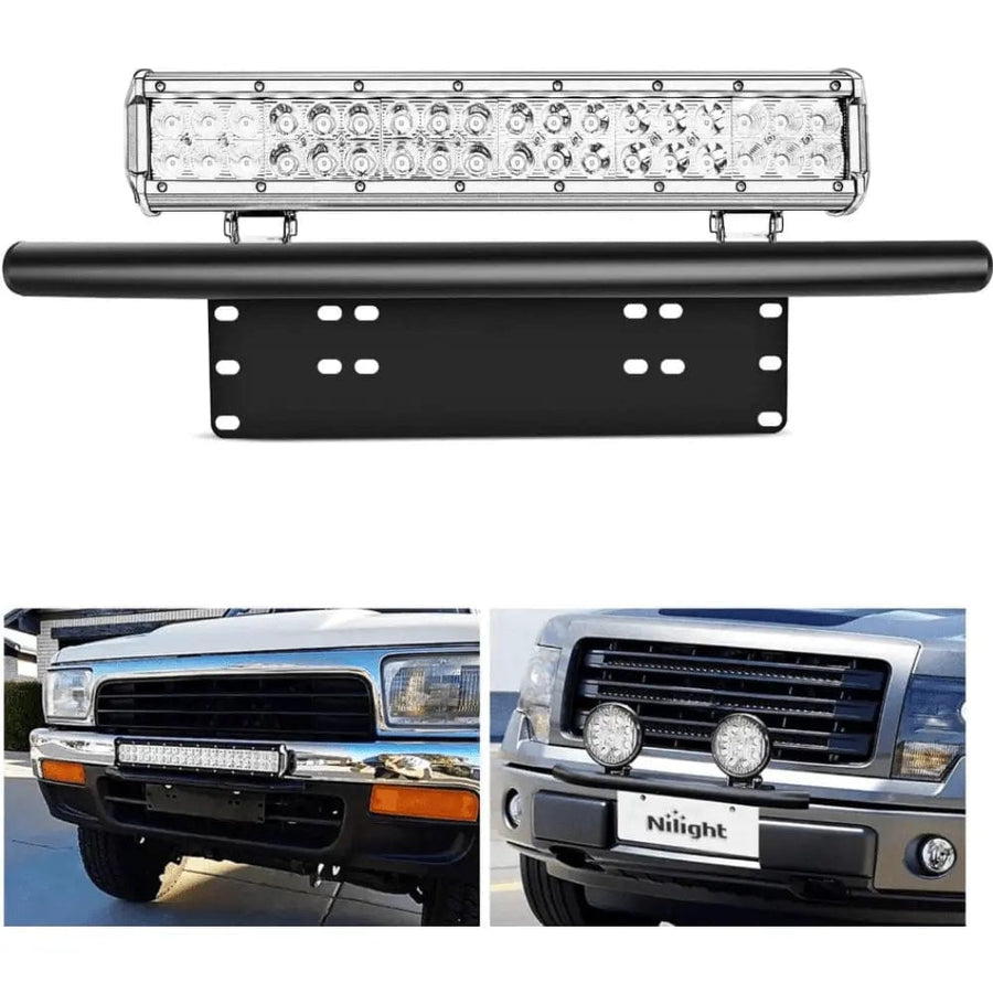 Nilight Front Bumper License Plate Mount Bracket Holder Black