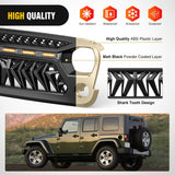 Nilight Front Grill Cover for 2007 2008 2009 2010 2011 2012 2013 2014 2015 2016 2017 2018 Wrangler JK/JKU Rubicon & Sahara Sport with LED Amber Lights Black, view 5