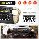 Nilight Front Grille Cover for 2018 2019 2020 2021 2022 2023 2024 2025 Wrangler JL and Gladiator JT with LED Amber Lights Matte Black, view 4