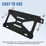 Nilight Front License Plate Bracket fit for Ford Bronco 2/4 Door 2021-2026 | for 2021-2025 2026 Steel License Plate Mounting Holder for Heavy-Duty Modular Bumper no Drilling Required Rattle-Free Black, view 4
