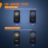 Nilight Front Rocker Switch Led Light Bar 5 Pin Laser On Off SPST Switches 20A/12V 10A/24V Blue with Jumper Wires Set for Cars Trucks Boats ATVs UTVs RVs, view 3