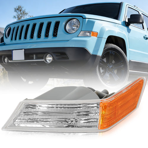 Nilight 2007-2017 Jeep Patriot Front Turn Signals Light Clear Amber Driver Side