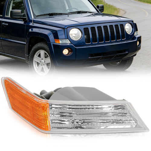 Nilight 2007-2017 Jeep Patriot Front Turn Signals Light Clear Amber Passenger Side