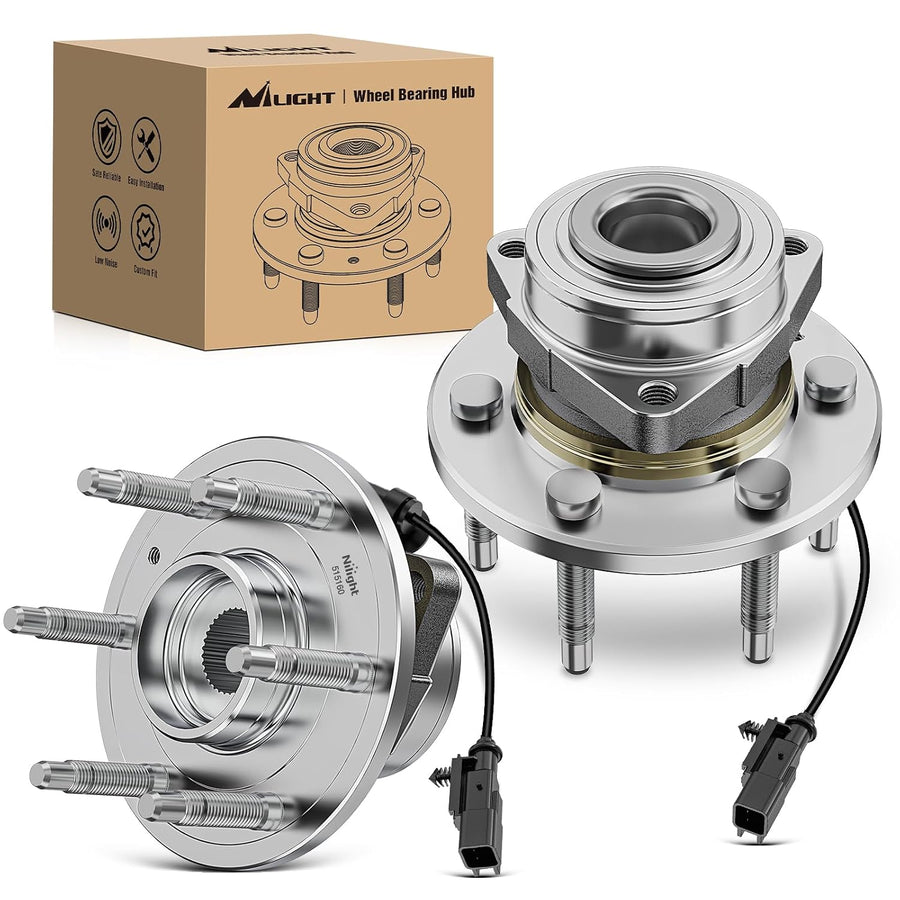 Nilight Front Wheel Bearing and Hub Assembly for Chevrolet Tahoe Suburban 2015–2020, GMC Yukon XL 2015–2020, Silverado 1500 2014–2018, GMC Sierra 1500 2014-2018, Escalade, 4WD-2Pack