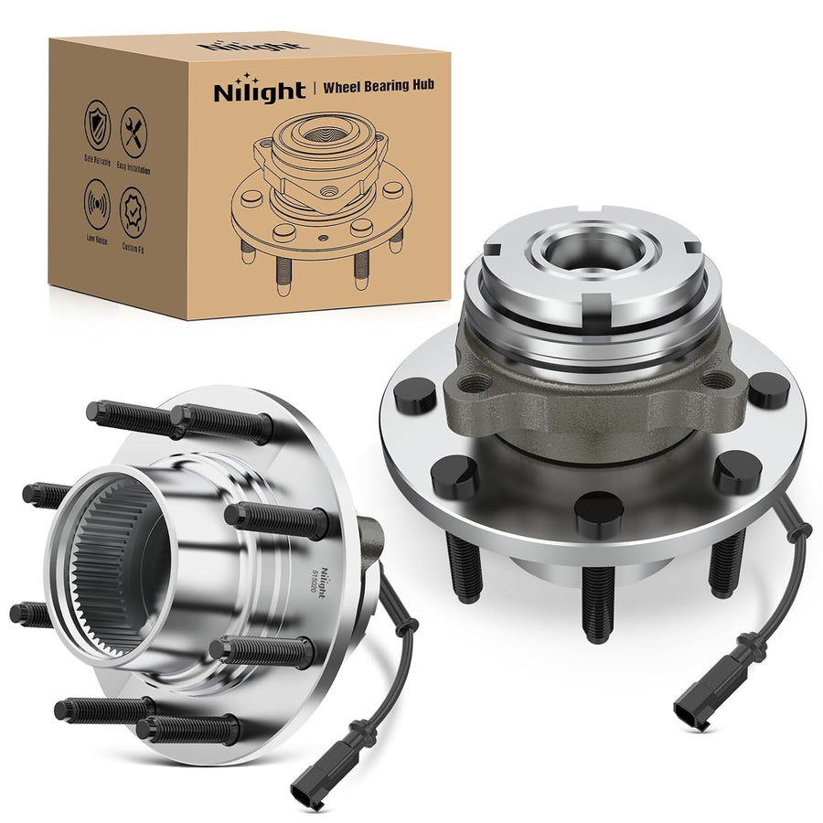 Nilight Front Wheel Bearing Hubs for 1999-2004 F-250 F-350 Super Duty, 4WD | For 2000 2001 2002 2003 2004 Ford F-250/F-350 Super Duty, Direct Replacement, Heavy-Duty Construction-2Pack