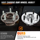 Nilight Front Wheel Bearing Hubs for Dodge Ram 1500 2012 2013 2014 2015 2017 2018 Classic 2019, Wheel Bearing and Hubs Assembly Set Replacement with 5-Lug and ABS, OEM 515151, view 4