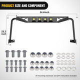 Nilight Front Windshield Frame Cover Roof Sun Visor Cowl Body Armor with 4 x LED Lights Compatible with 2007-2018 Jeep Wrangler JK JKU Unlimited, Windscreen Rack Protector Stand, view 2