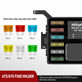 Nilight Fuse and Relay Block Box 6 Slots 12V ATC/ATO Universal Waterproof Kit for Car Truck Marine Boat, view 2