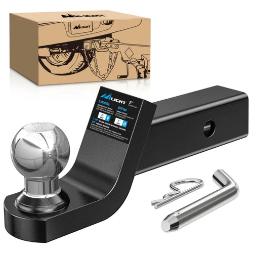 Nilight Fusion Trailer Hitch Mount with 1-7/8 Inch Trailer Ball 5/8 Inch Hitch Pin Clip 2 Inch Drop
