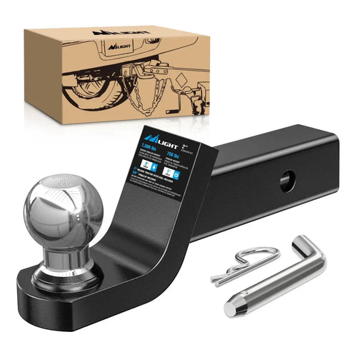 Nilight Fusion Trailer Hitch Mount with 2 Inch Trailer Ball 5/8 Inch Hitch Pin Clip 2 Inch Drop (25% OFF Final Checkout)