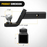 Nilight Fusion Trailer Hitch Mount with 2 Inch Trailer Ball 5/8 Inch Hitch Pin Clip 4 Inch Drop, view 2