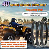 Nilight Go Kart Drive Belt 40 Series Torque Converter Belt Replacement for Comet 203785A Comet 203785 MANCO 12346 40 Series, 3 Pack, view 4