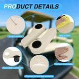 Nilight Golf Cart Armrests 2PCS Beige Flip Stand Cup Holder | No Drilling Detachable PU Leather Armrest with Iron Bracket Fits 1 Inch Square Tubes for EZGO Club Car Yamaha Rear Seat, view 3