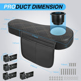Nilight Golf Cart Armrests 2PCS Black Diamond Flip Stand Storage | No Drilling Cup Holder Detachable PU Leather Armrest Fits 1 Inch Square Tubes for EZGO Club Car Yamaha Rear Seat, view 2