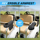 Nilight Golf Cart Armrests 2PCS Black Diamond Flip Stand Storage | No Drilling Cup Holder Detachable PU Leather Armrest Fits 1 Inch Square Tubes for EZGO Club Car Yamaha Rear Seat, view 4