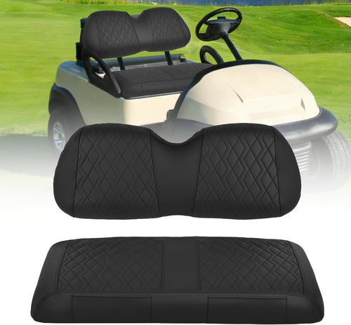 Nilight Golf Cart Front Seat Cover 1PC Black Leather Club Car Precedent | Waterproof Leather No Staple Design All Season Protection Sun Scratch Resistant Cover Fits 2004-2019 Club Car Precedent