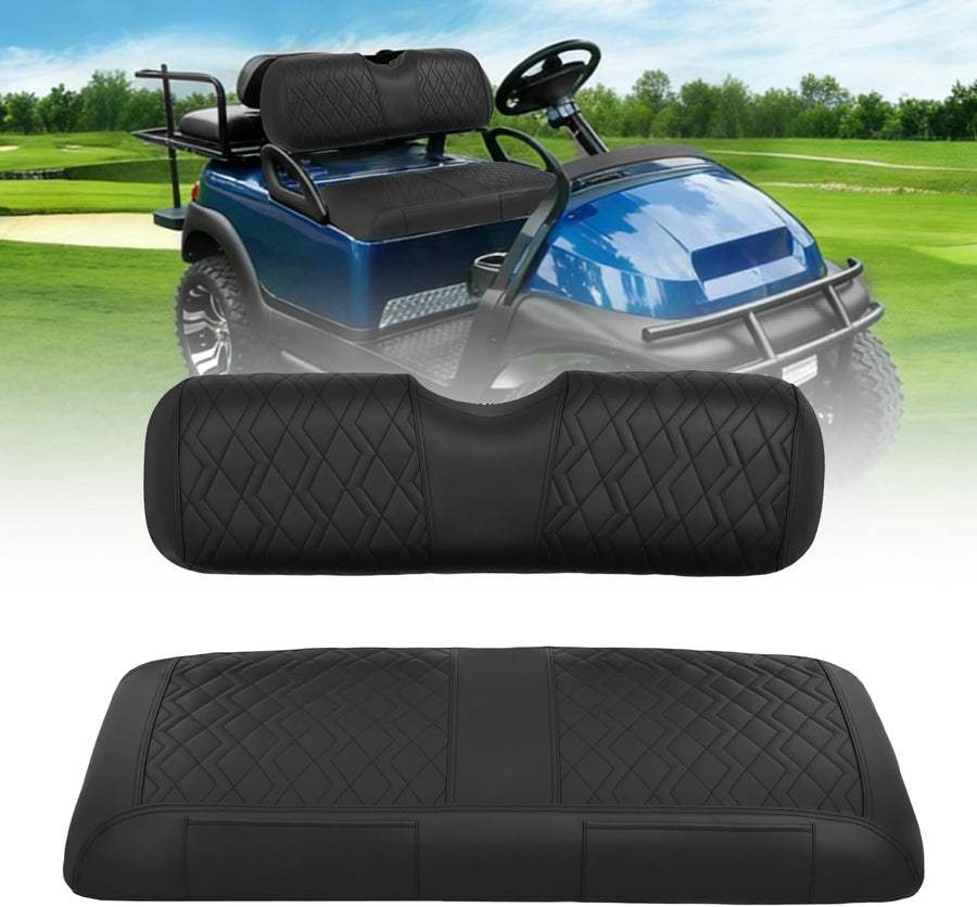 Nilight Golf Cart Front Seat Cover 1PC Black Leather EZGO TXT RXV | Waterproof Leather No Staple Design All Season Protection Sun Scratch Resistant Fits 1994-2013 EZGO TXT/ RXV