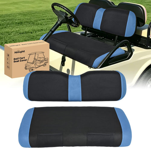 Nilight Golf Cart Front Seat Cover 1PC Blue Black EZGO TXT RXV Club Car DS | Breathable Sandwich Mesh Sun Scratch Resistant Washable No Staple Fits 1994-2013 EZGO TXT RXV and 2000-2026 Club Car DS