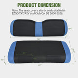 Nilight Golf Cart Front Seat Cover 1PC Blue Black EZGO TXT RXV Club Car DS | Breathable Sandwich Mesh Sun Scratch Resistant Washable No Staple Fits 1994-2013 EZGO TXT RXV and 2000-2026 Club Car DS, view 2