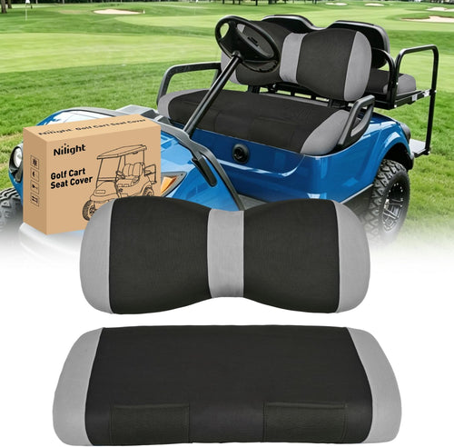 Nilight Golf Cart Front Seat Cover 1PC Grey Black Yamaha Drive G29 Drive2 | Breathable Sun Scratch Resistant Washable No Staple Fits 2007-2016 Yamaha G29 2017-2026 Drive2 2004-2019 Club Car Precedent