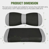 Nilight Golf Cart Front Seat Cover 1PC Grey Black Yamaha Drive G29 Drive2 | Breathable Sun Scratch Resistant Washable No Staple Fits 2007-2016 Yamaha G29 2017-2026 Drive2 2004-2019 Club Car Precedent, view 2