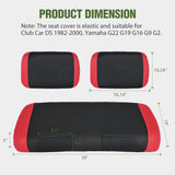 Nilight Golf Cart Front Seat Cover 1PC Red Black Club Car DS Yamaha | Breathable Sandwich Mesh Sun Scratch Resistant Washable No Staple Fits 1982-2000 Club Car DS and Yamaha G22 G19 G16 G9 G2, view 2