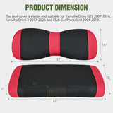 Nilight Golf Cart Front Seat Cover 1PC Red Black Yamaha Drive G29 Drive2 | Breathable Sun Scratch Resistant Washable No Staple Fits 2007-2016 Yamaha G29 2017-2026 Drive2 2004-2019 Club Car Precedent, view 2