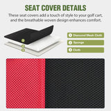 Nilight Golf Cart Front Seat Cover 1PC Red Black Yamaha Drive G29 Drive2 | Breathable Sun Scratch Resistant Washable No Staple Fits 2007-2016 Yamaha G29 2017-2026 Drive2 2004-2019 Club Car Precedent, view 3