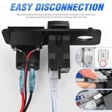 Nilight Golf Cart Key Switch Console Panel 9V-48V DC with Forward Reverse 3PIN Rocker Switches 4.8A Dual USB Quick Charger LED Digital Voltmeter for EZGO TXT PDS, view 4