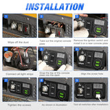 Nilight Golf Cart Key Switch Console Panel 9V-48V DC with Forward Reverse 3PIN Rocker Switches 4.8A Dual USB Quick Charger LED Digital Voltmeter for EZGO TXT PDS, view 6