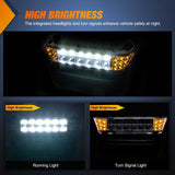 Nilight Golf Cart LED Headlight with Bumper Turn Signals Running Lights High Brightness Waterproof Plug and Play 12V for 2004-Up Club Car Precedent Electric Carts, view 3