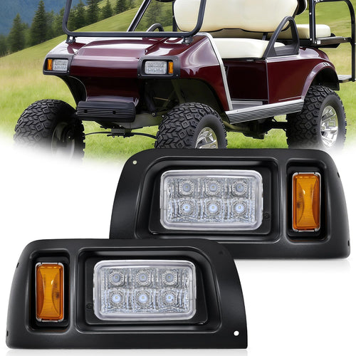 Nilight Golf Cart LED Headlights 2PCS 12V Turn Signals Club Car DS | High Brightness Waterproof Plug and Play Running Light Upgrade Easy Installation for 1993-Up Club Car DS Electric Carts